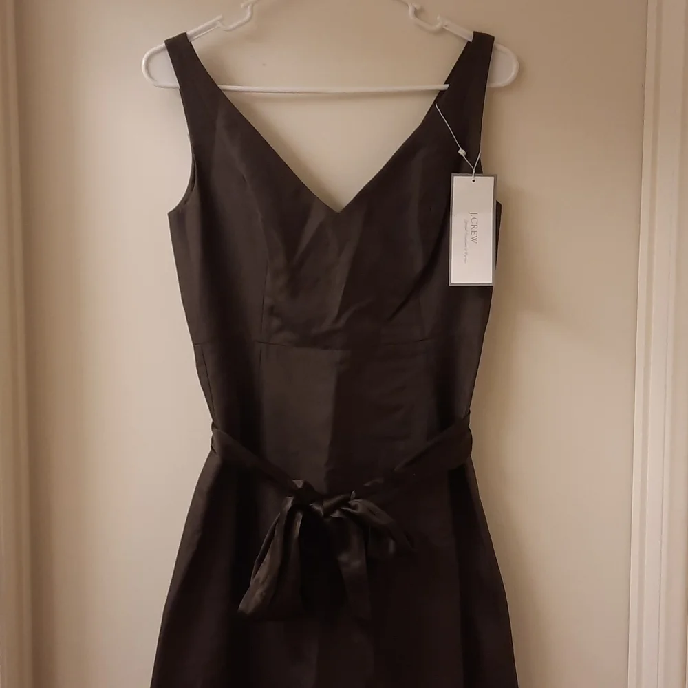 NWT, J. Crew Special Occasion Espresso Sleeveless Dress